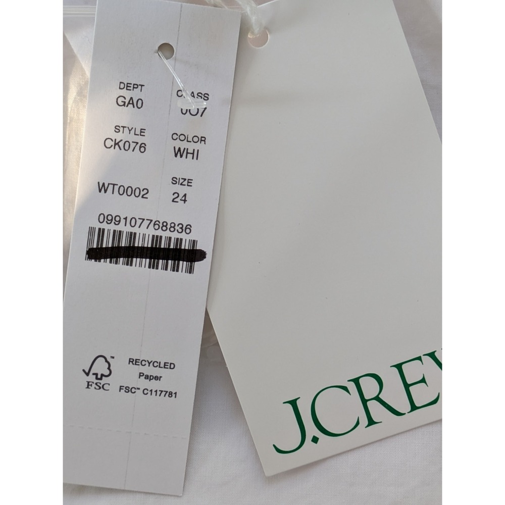 J. Crew Gamine Eyelet Trim Shirt Size 24 White NWT $138 CK076 - Picture 7 of 8
